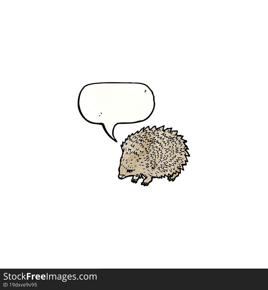 hedgehog with speech bubble illustration