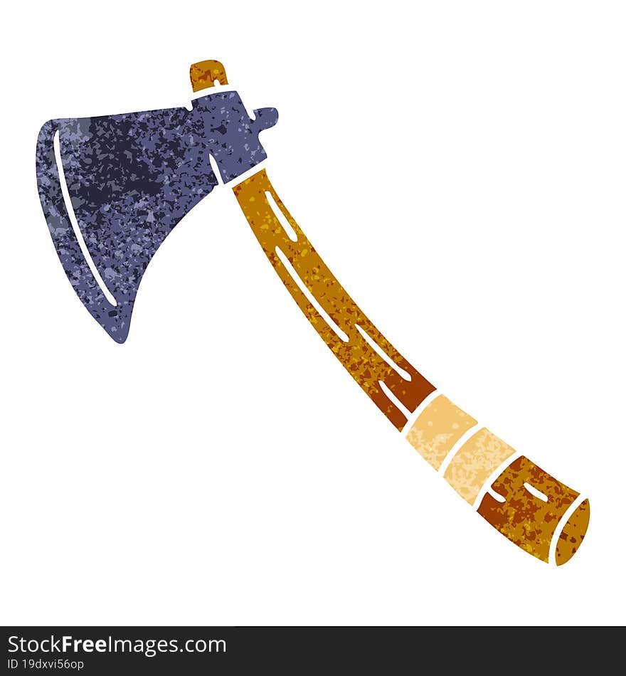 retro cartoon doodle of a garden axe