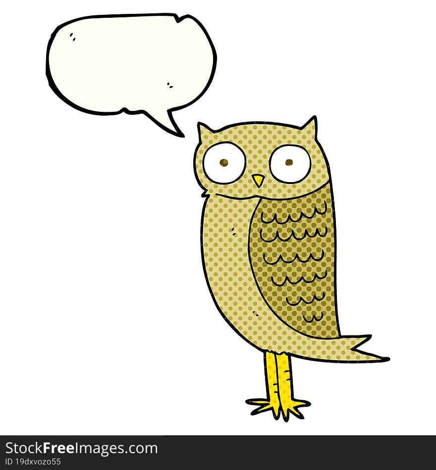 Comic Book Speech Bubble Cartoon Owl