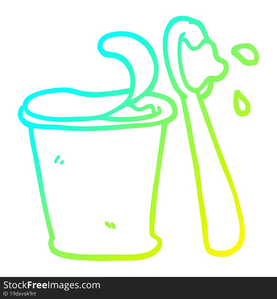 cold gradient line drawing cartoon yogurt