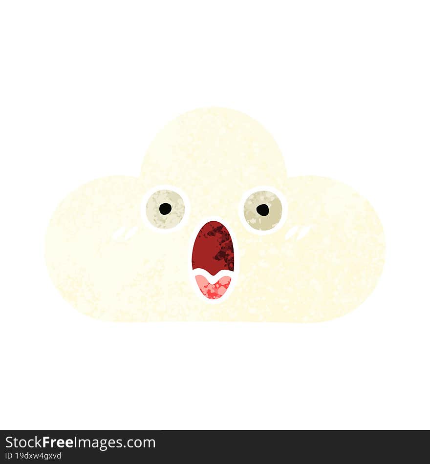 Retro Illustration Style Cartoon White Cloud