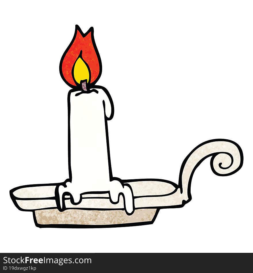 cartoon doodle burning candle