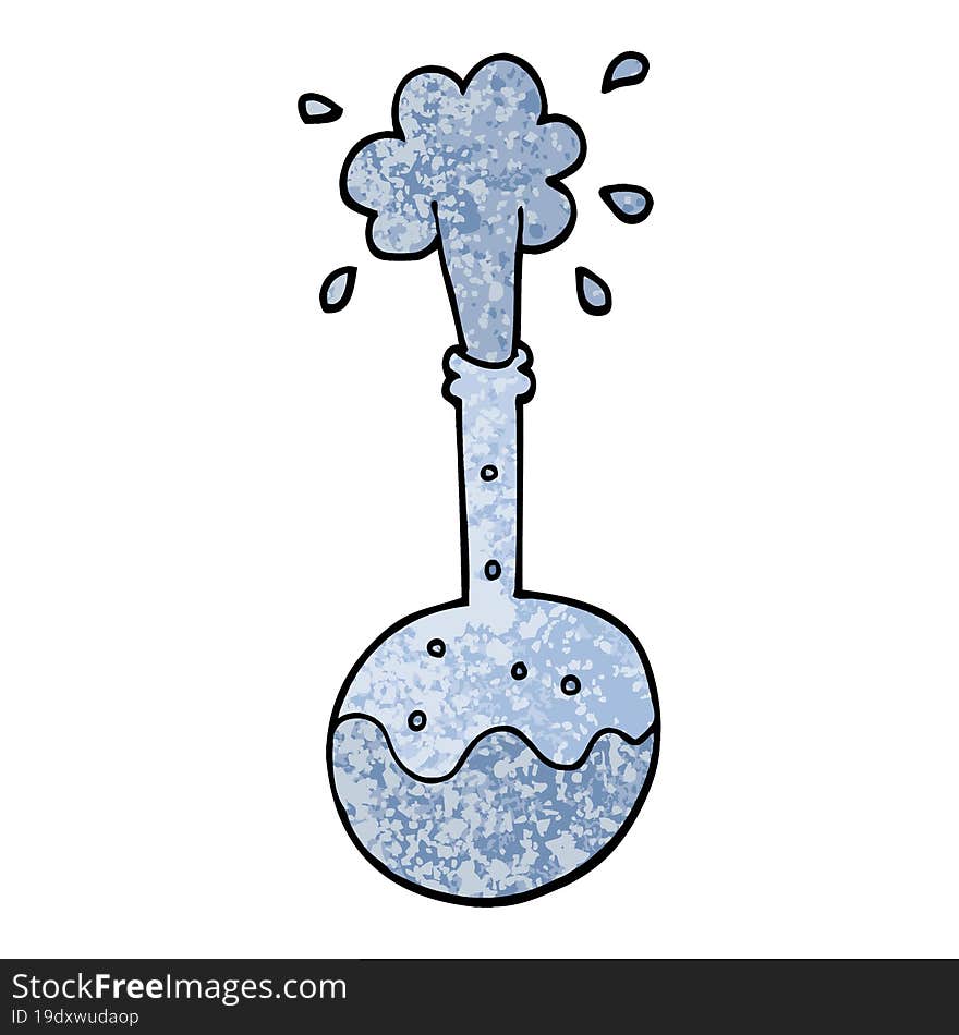 grunge textured illustration cartoon boiling science beaker