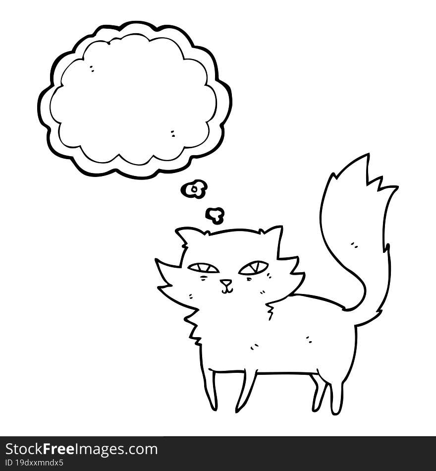 Thought Bubble Cartoon Cat