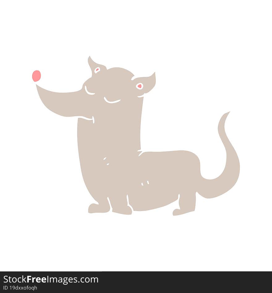 flat color illustration of little dog. flat color illustration of little dog