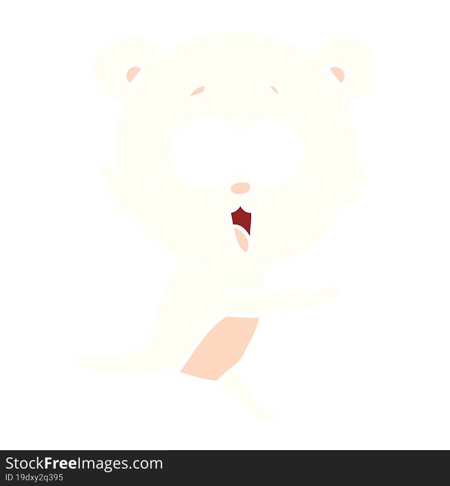 laughing teddy  bear flat color style cartoon