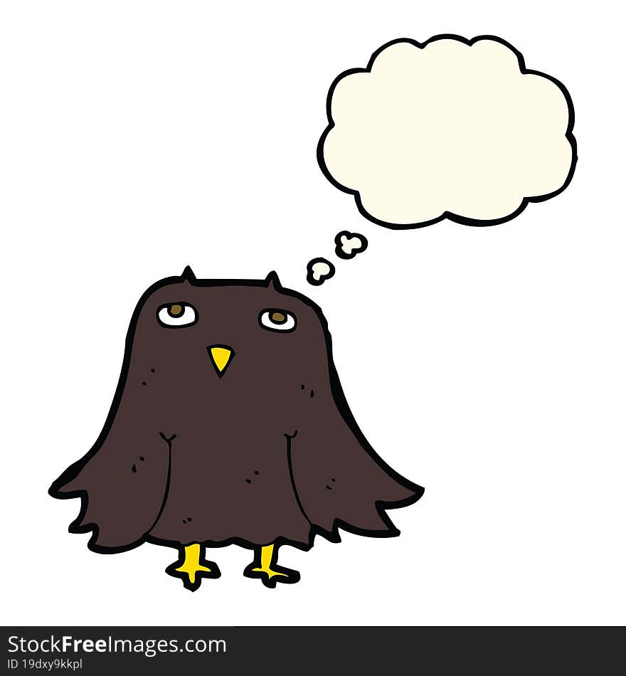 cartoon owl with thought bubble