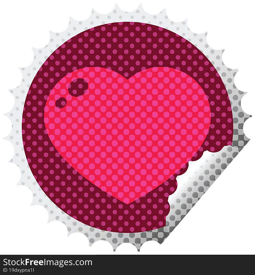 heart peeling sticker graphic vector illustration circular peeling sticker. heart peeling sticker graphic vector illustration circular peeling sticker