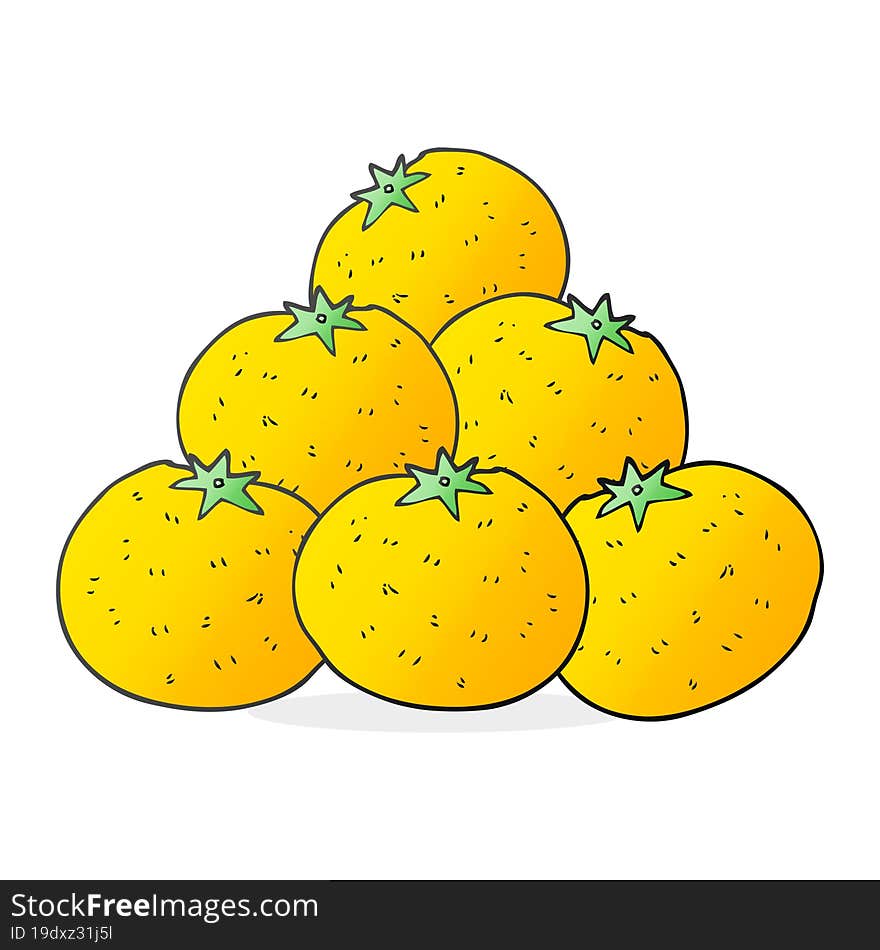 freehand drawn cartoon oranges