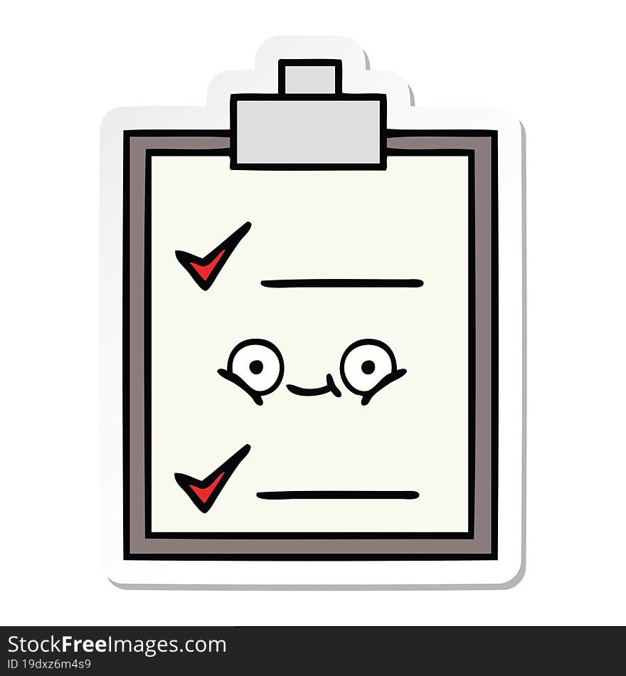 Sticker Of A Cute Cartoon Check List