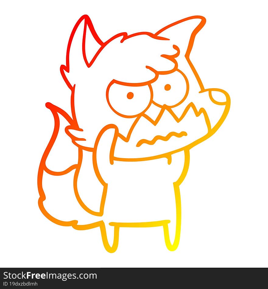 warm gradient line drawing cartoon annoyed fox