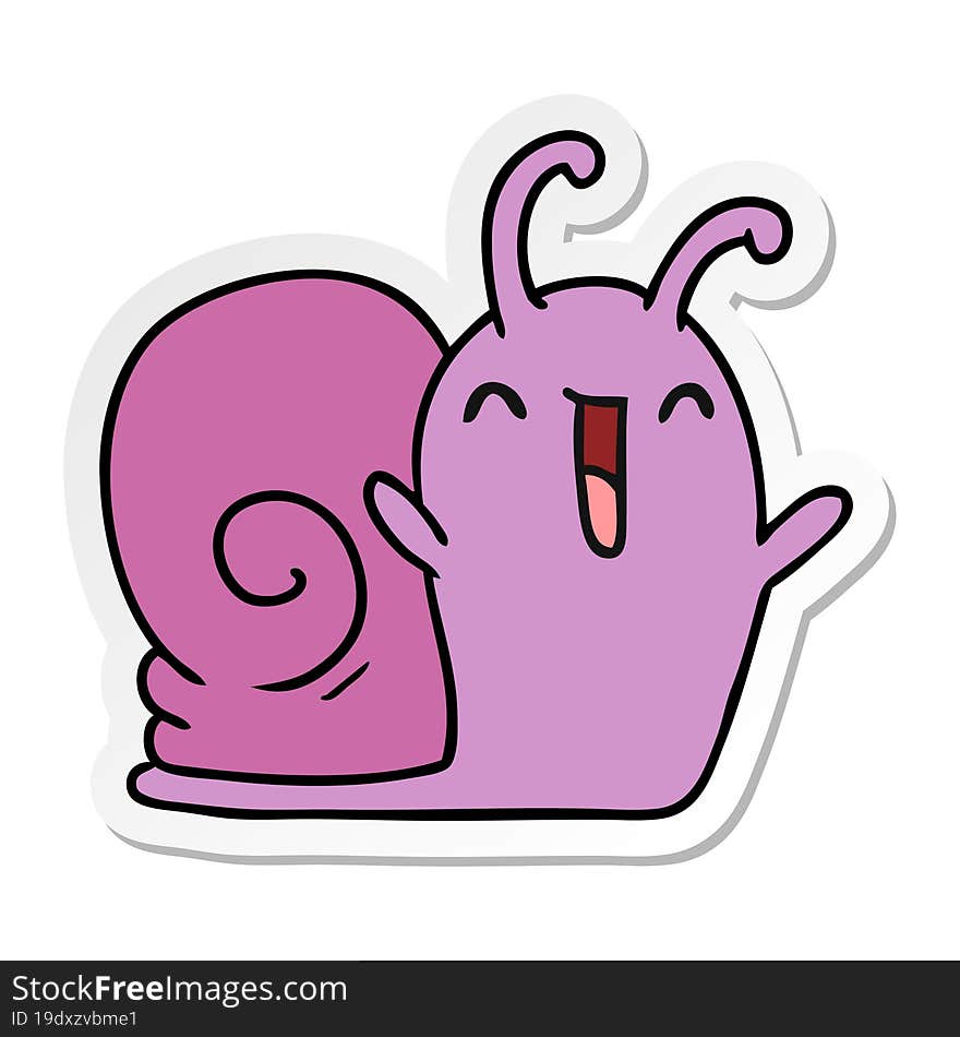 sticker cartoon kawaii happy cute snail