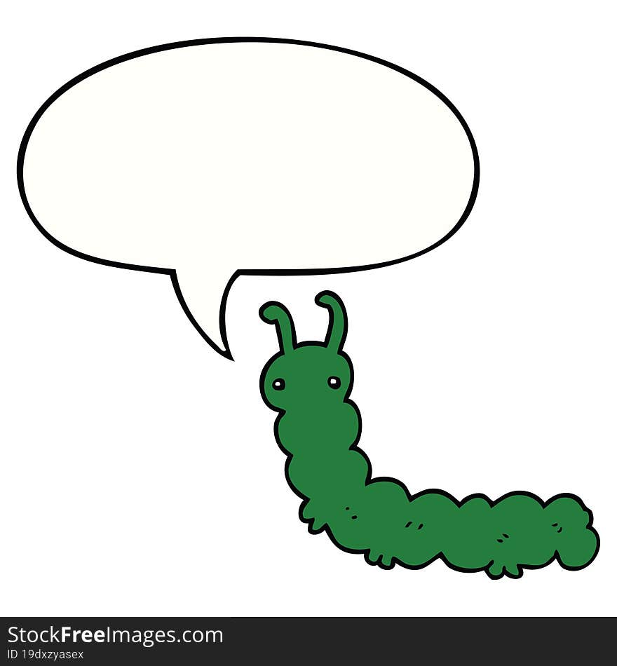 cartoon caterpillar and speech bubble