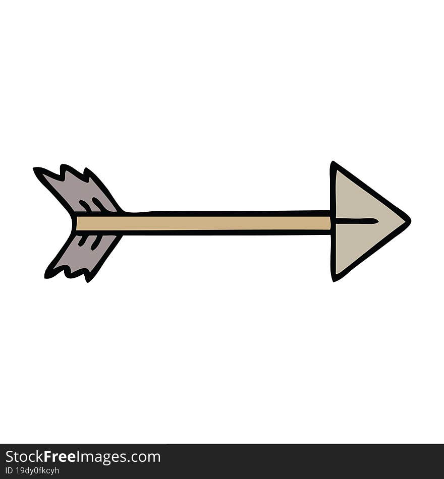 hand drawn quirky cartoon arrow. hand drawn quirky cartoon arrow