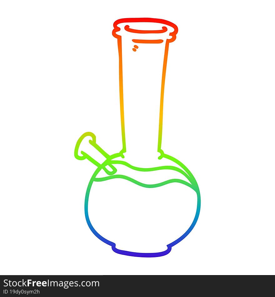 rainbow gradient line drawing cartoon bong