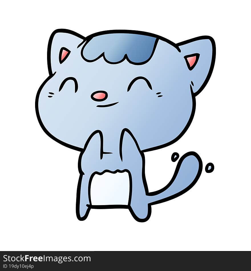 cute cartoon happy little cat. cute cartoon happy little cat