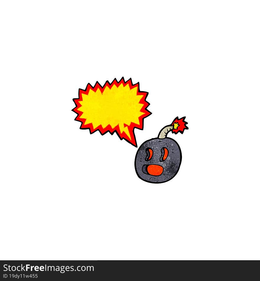 shouting bomb cartoon