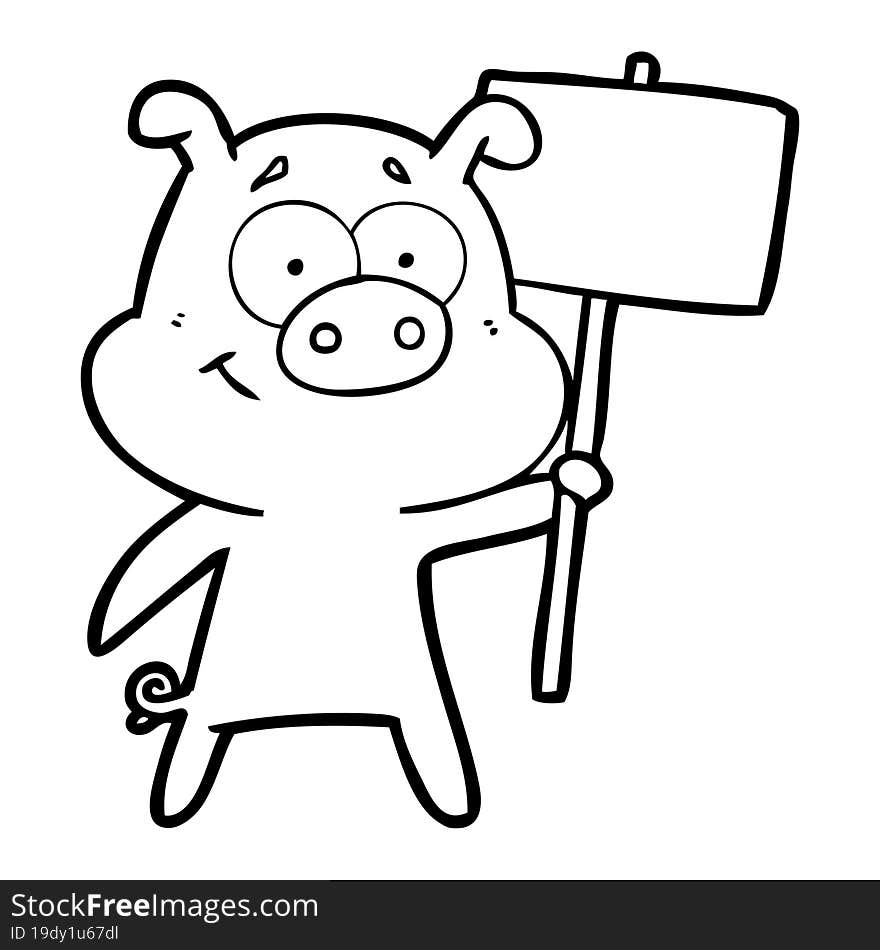 happy cartoon pig. happy cartoon pig