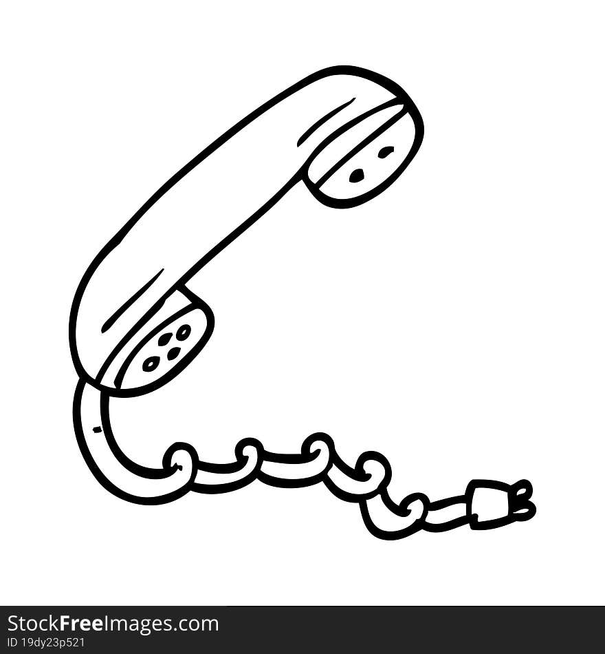 line drawing cartoon telephone handset