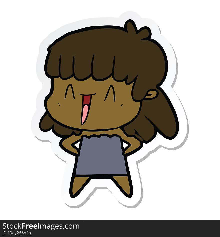 sticker of a cartoon woman