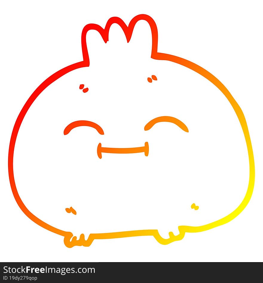 warm gradient line drawing cartoon happy root vegetable