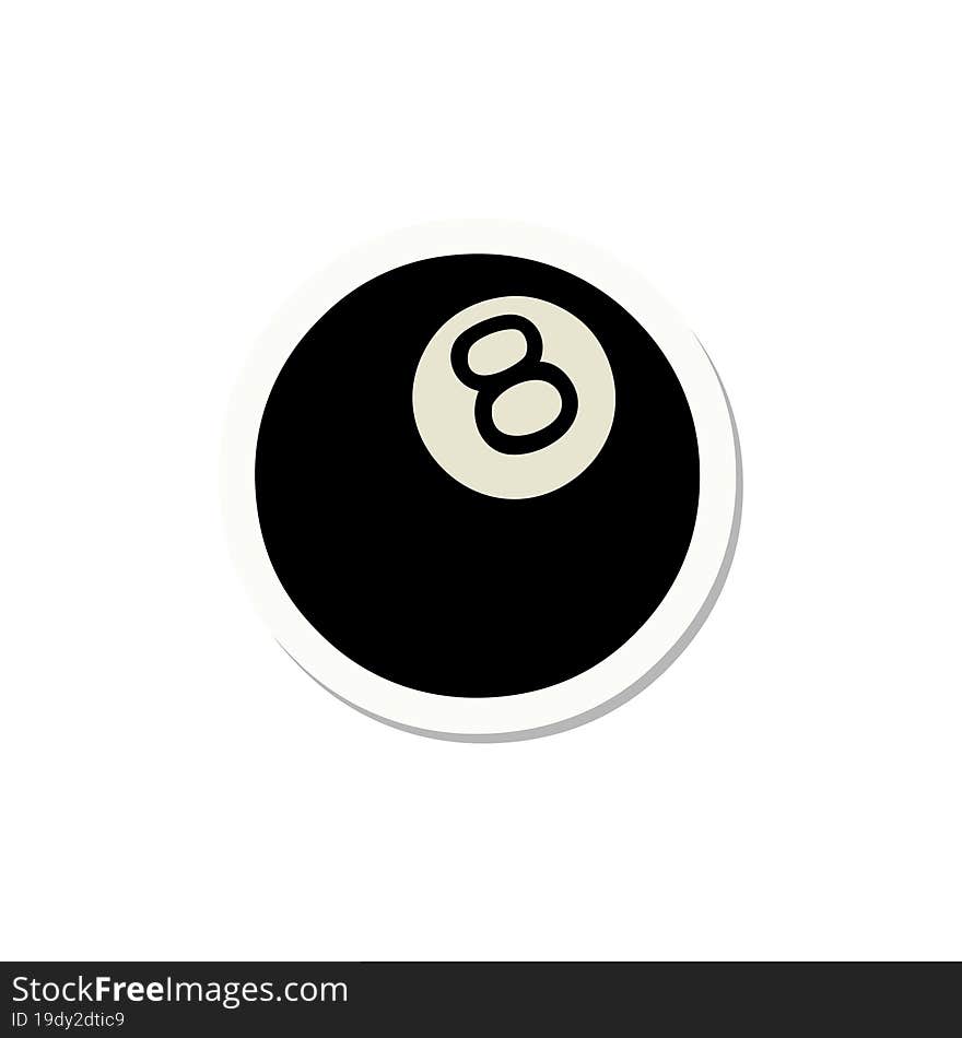 tattoo style sticker of a 8 ball