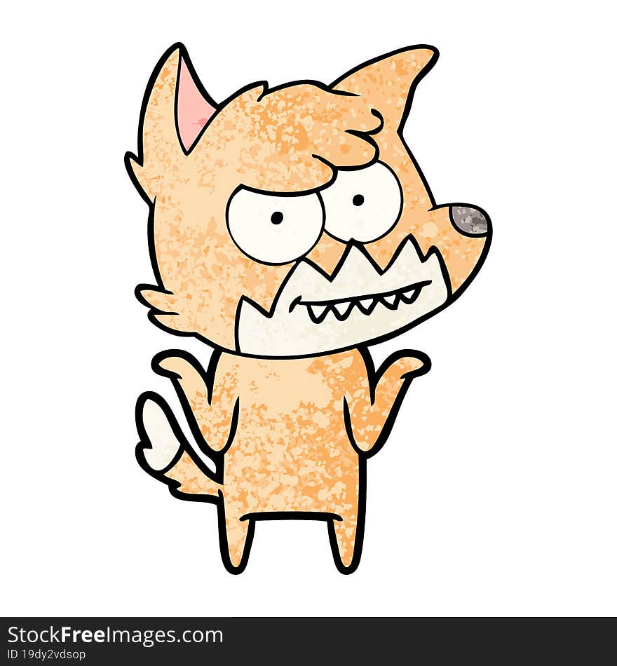 cartoon grinning fox. cartoon grinning fox