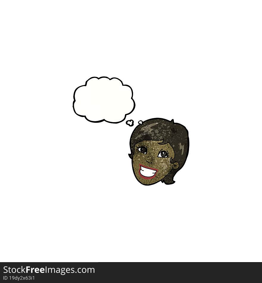 grinning woman\'s face cartoon