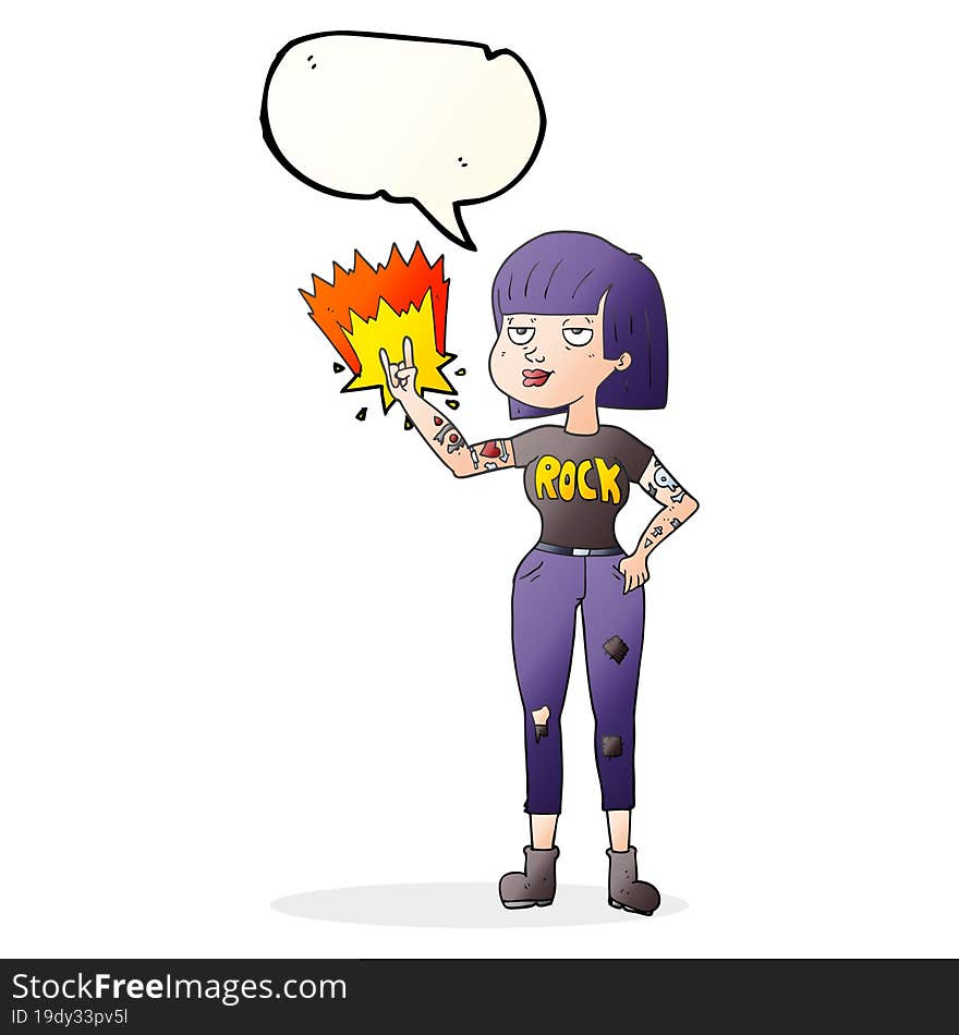 speech bubble cartoon rock girl