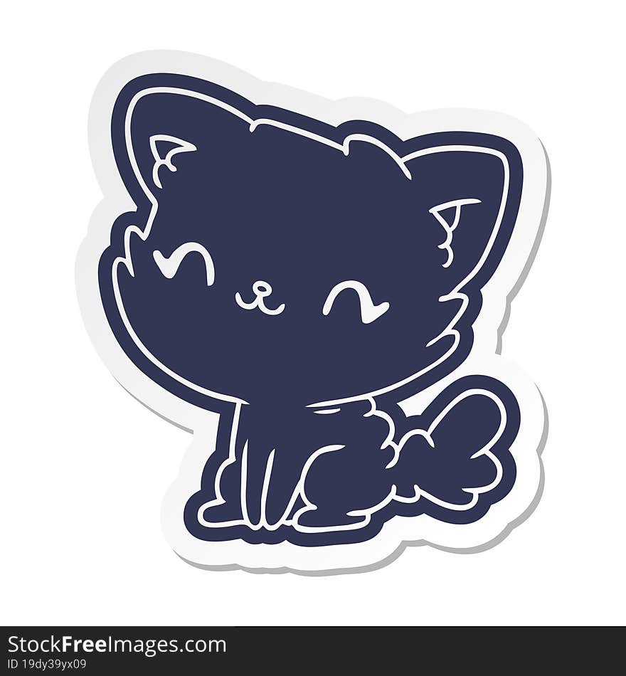 cartoon sticker cute kawaii fluffy cat