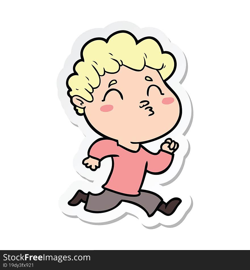 sticker of a cartoon man pouting