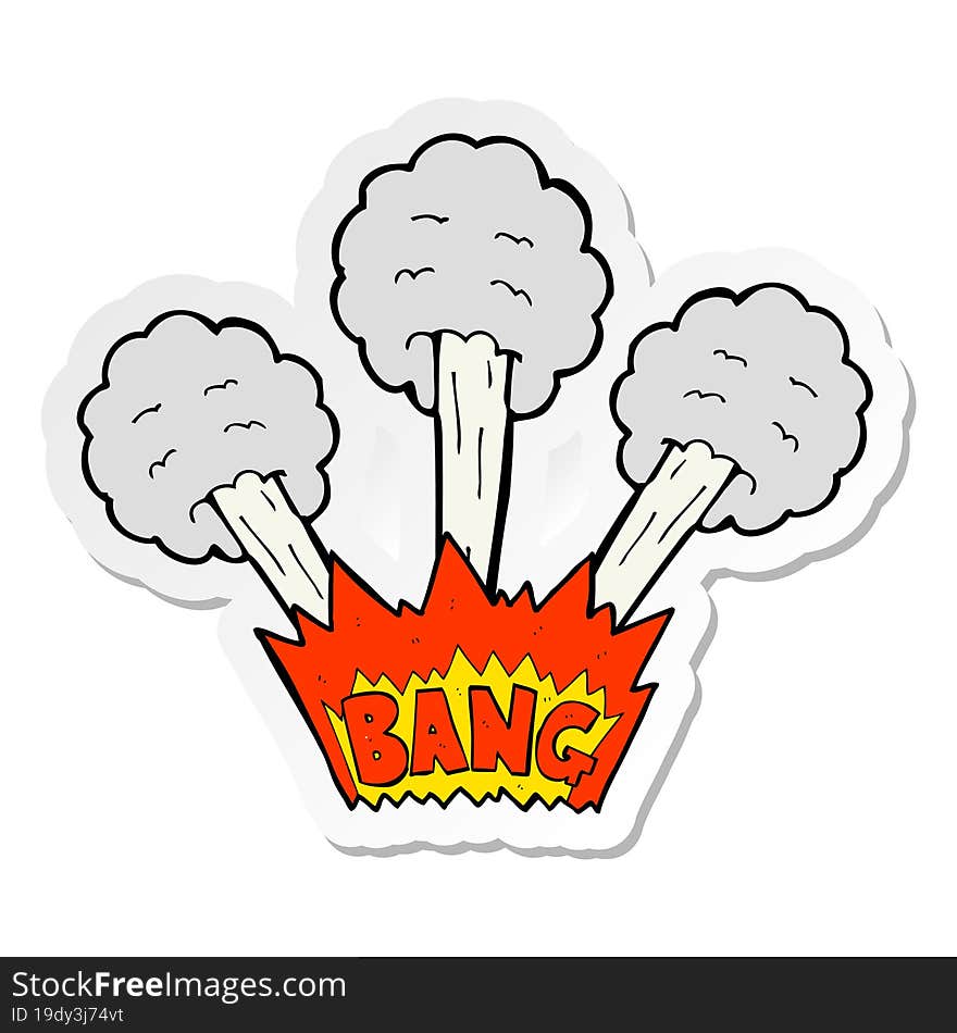 sticker of a cartoon explosion