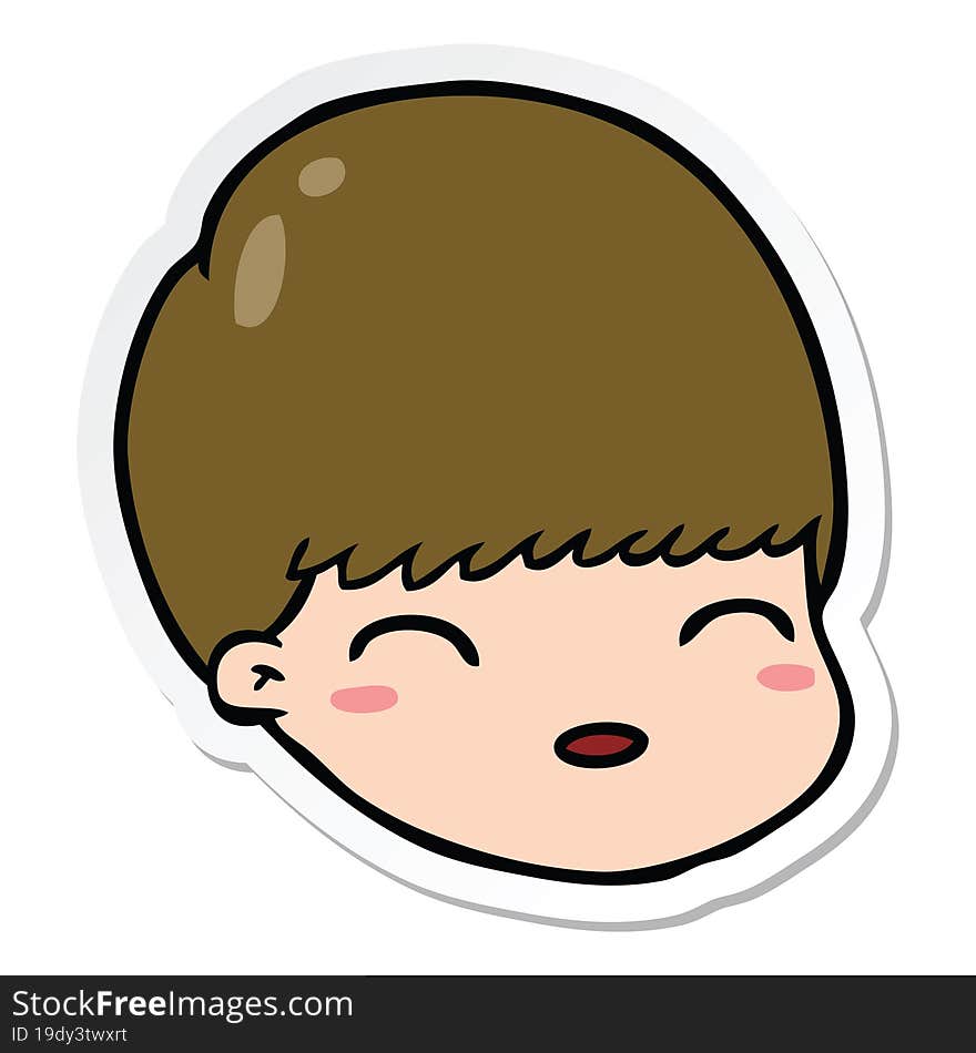 sticker of a cartoon male face