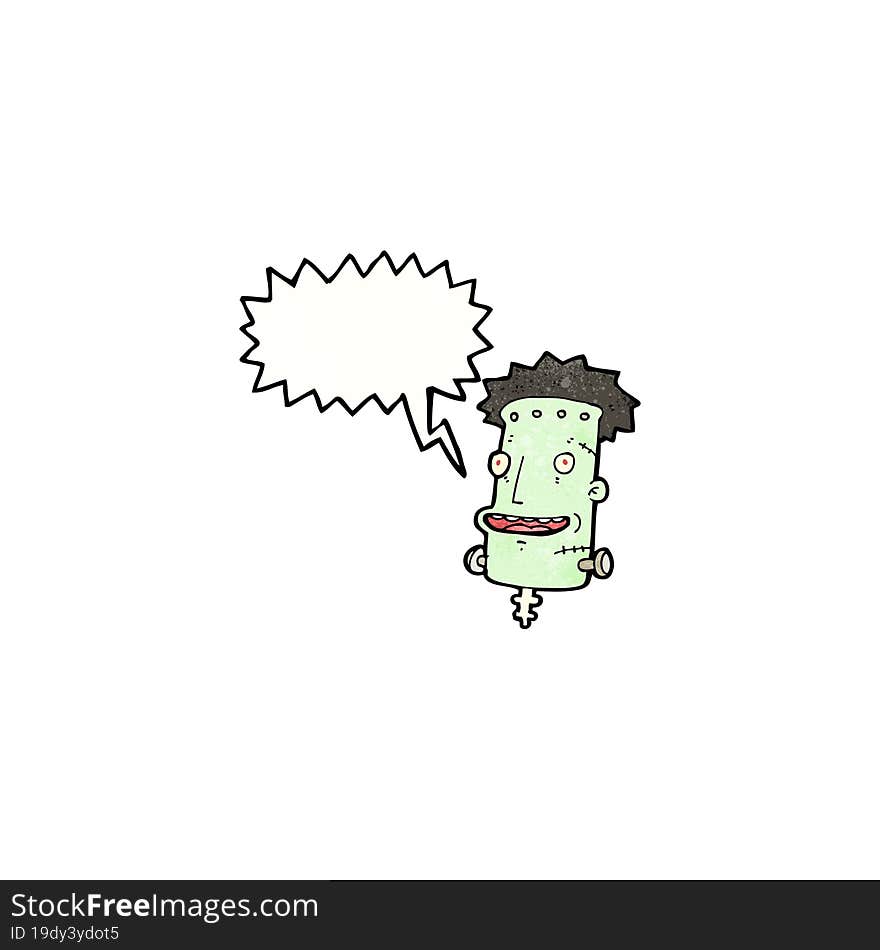 funny frankenstein monster head cartoon