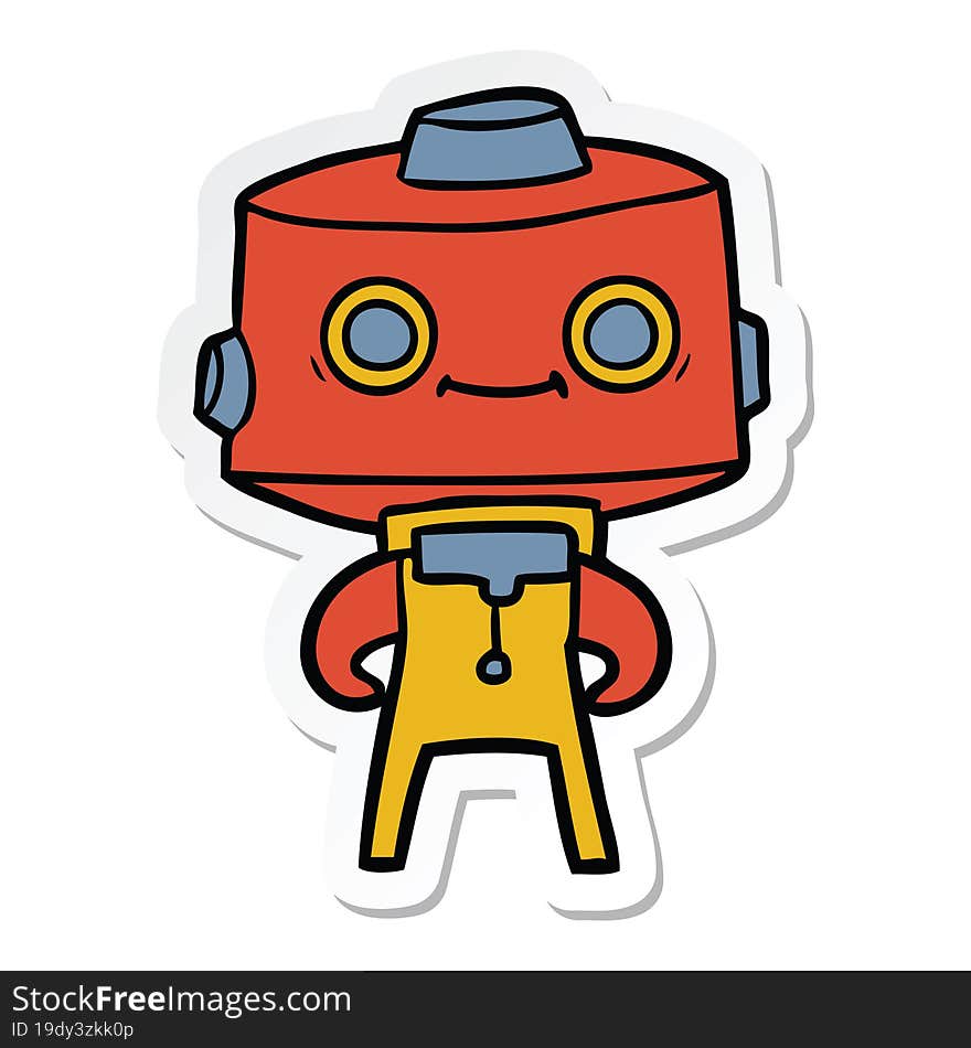 sticker of a cartoon robot