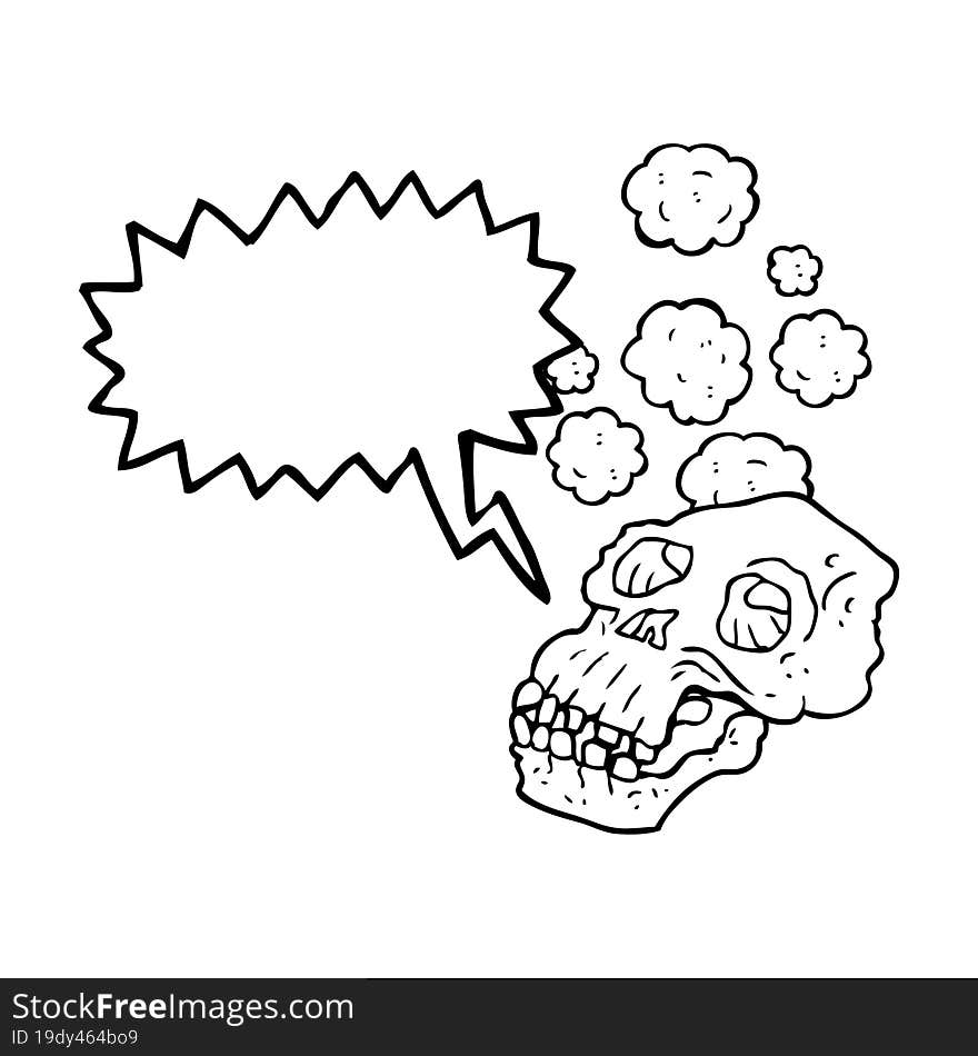 Speech Bubble Cartoon Ancient Skull