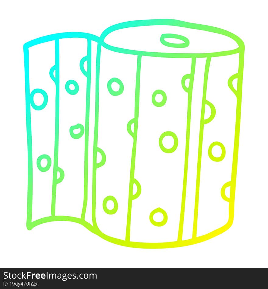 cold gradient line drawing cartoon kitchen roll