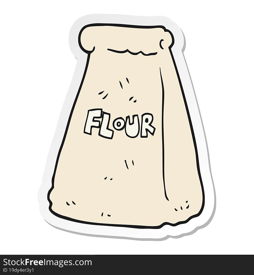 Sticker Of A Cartoon Bag Of Flour