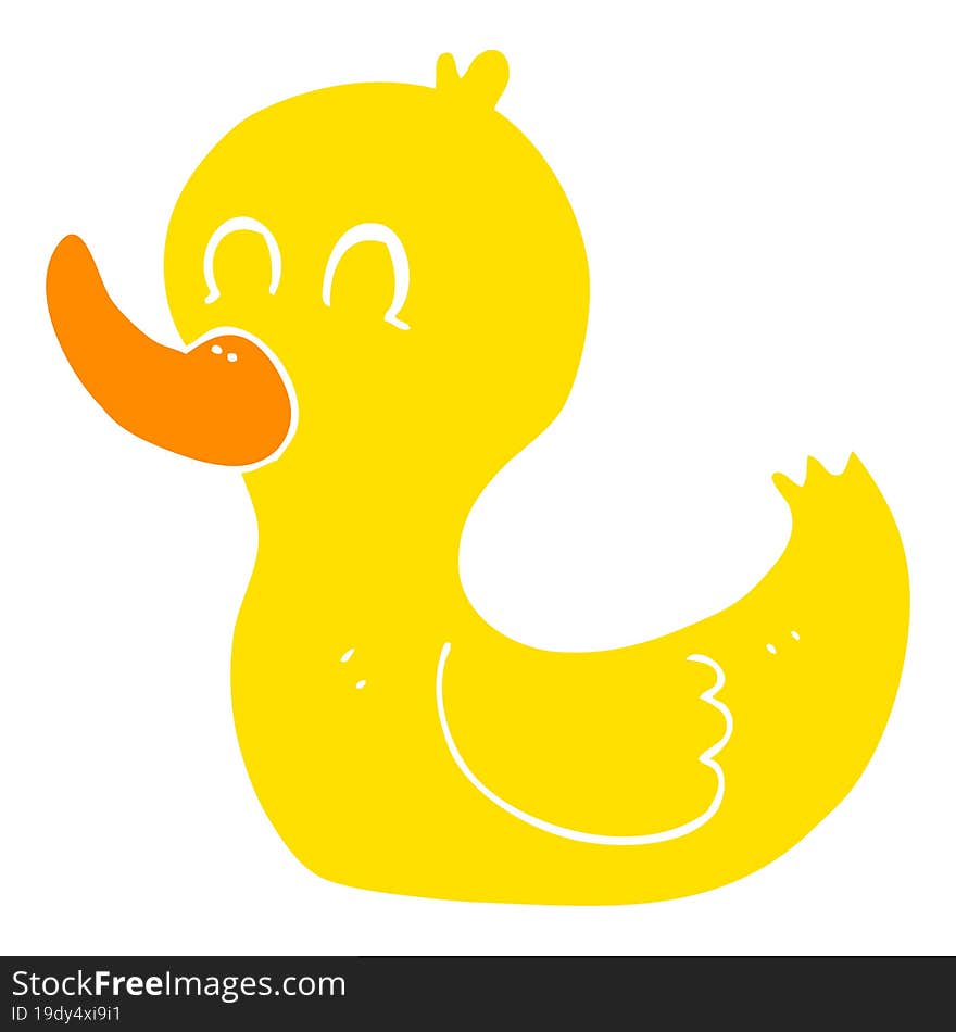 flat color illustration of cute duck. flat color illustration of cute duck