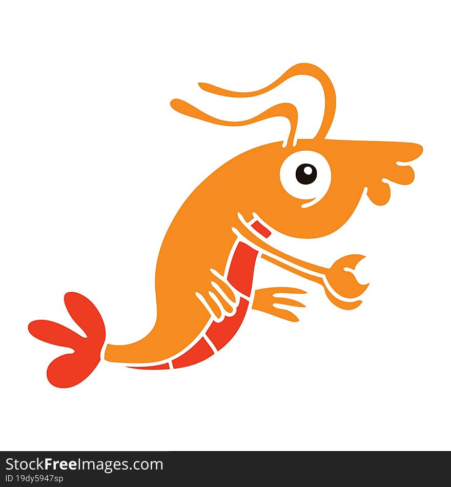 quirky hand drawn cartoon crayfish