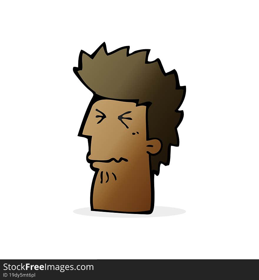 cartoon unhappy man