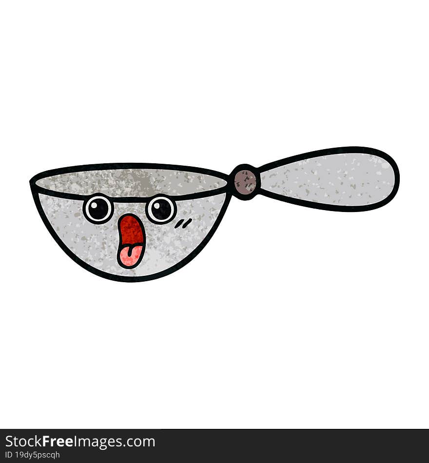 retro grunge texture cartoon measuring spoon