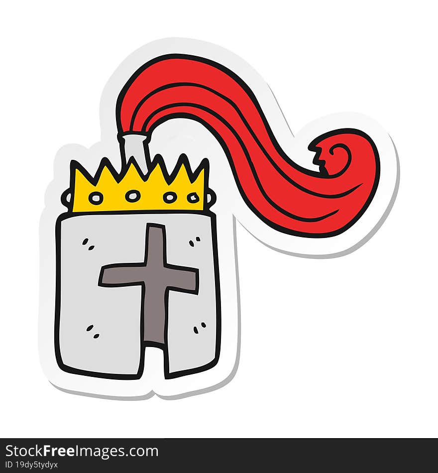 sticker of a cartoon kings helmet