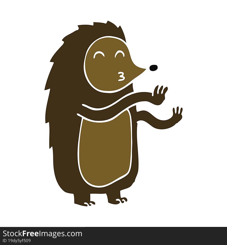 cartoon doodle dancing hedgehog