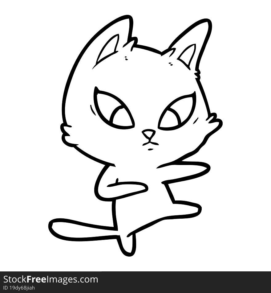 confused cartoon cat. confused cartoon cat