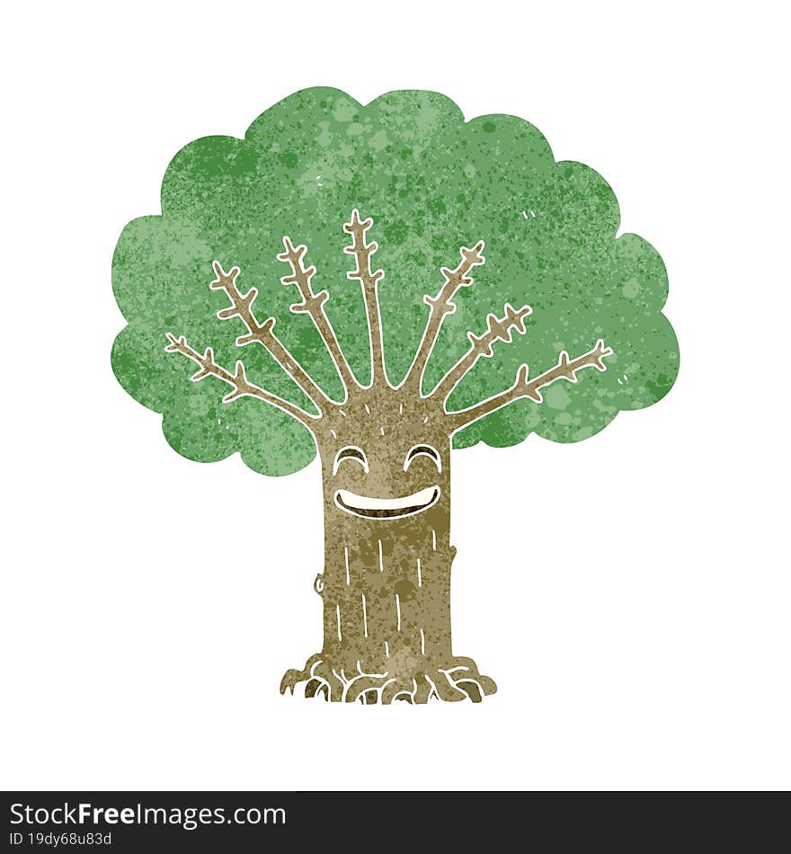 cartoon happy tree