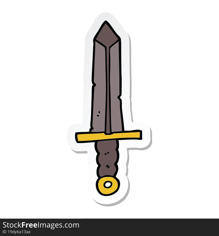 sticker of a cartoon sword