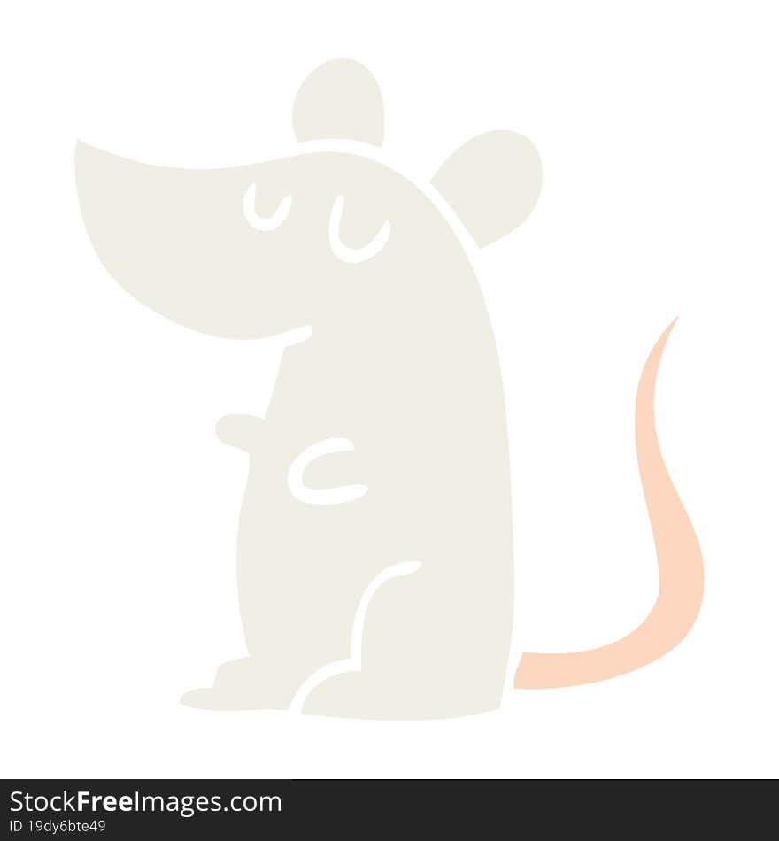 Flat Color Illustration Cartoon Mouse