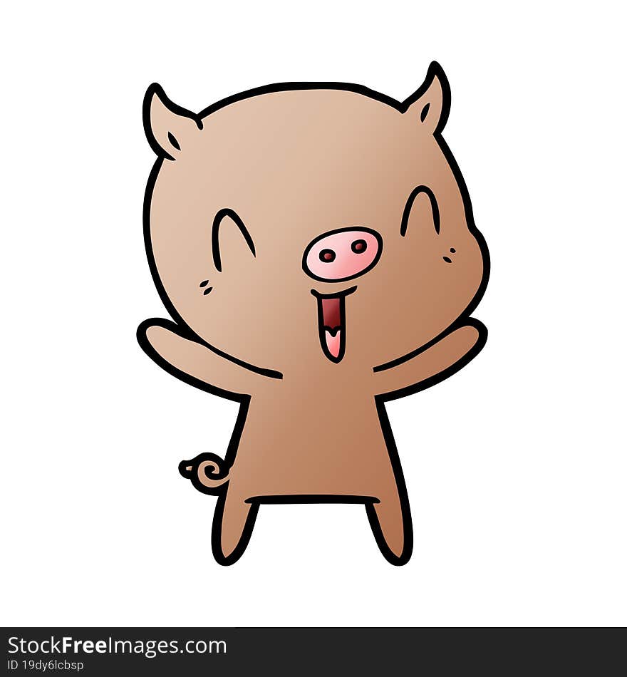 happy cartoon pig. happy cartoon pig