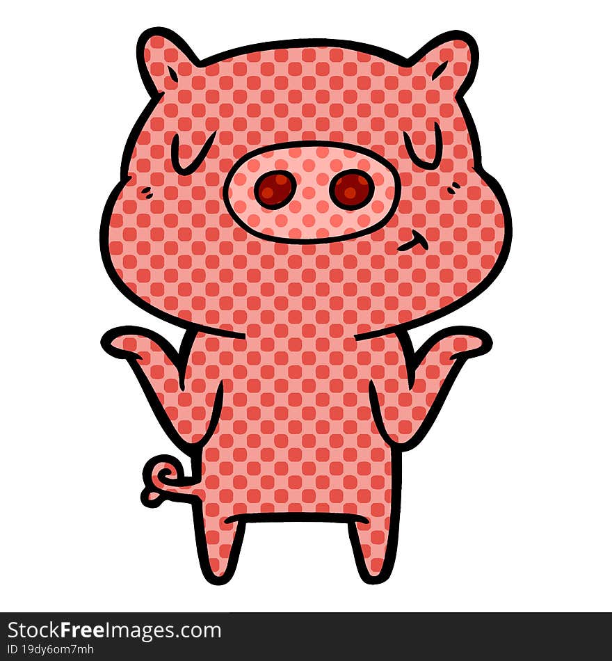 cartoon content pig. cartoon content pig